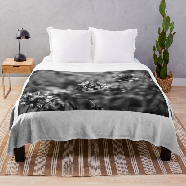 Item preview, Monochrome Close-Up of Bee Pollinating Clover Flower in Wild Meadow With Soft Bokeh designed and sold by Nmallia.