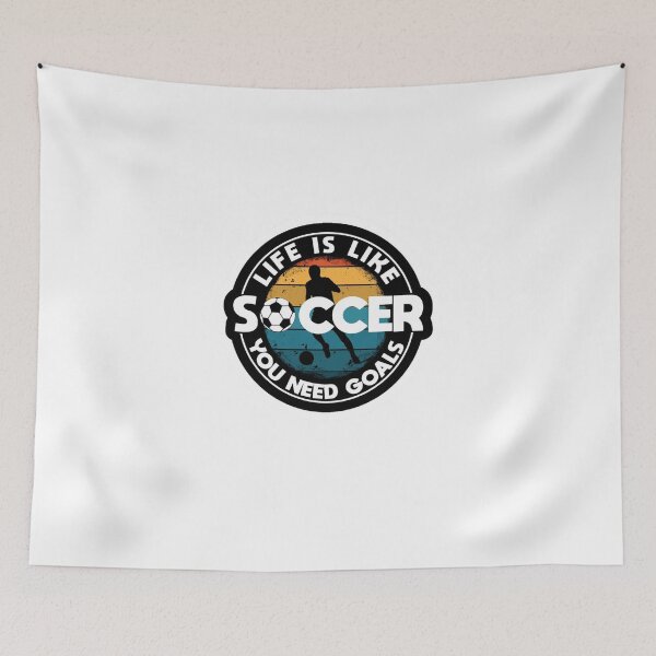 Item preview, Retro Vintage Soccer Goal Quote - Life Is Like Soccer ! Life Is Like Soccer You Need Goals Vintage Silhouette ! Vintage Soccer Goals Inspirational Quote designed and sold by Ulikedigital14.