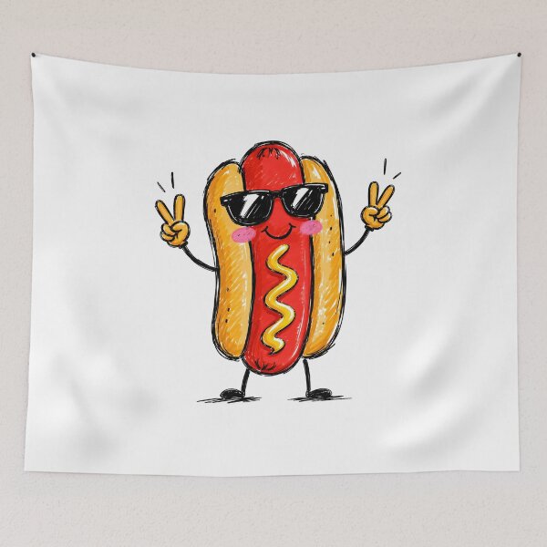Item preview, Hotdog Kawaii Sketch designed and sold by zoes-ink.