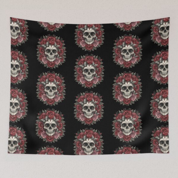 Item preview, La Catrina in red roses designed and sold by uunaa.