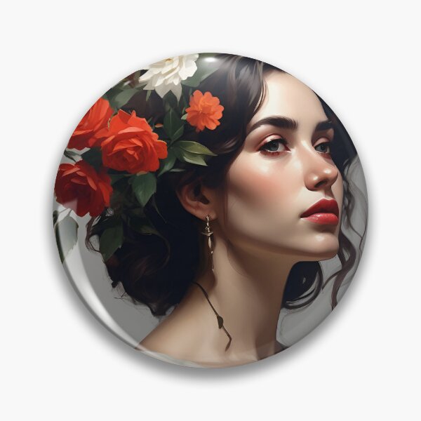 Item preview, Woman with flowers wall art print designed and sold by MK26Designs.