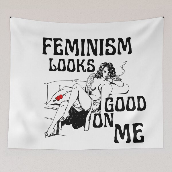 Item preview, Feminism Looks Good On Me Vintage Feminist Statement Design designed and sold by Kattcatty.