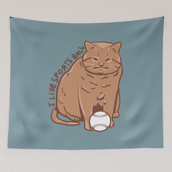 Item preview, Sportsball Cat Baseball designed and sold by KilkennyCat Art.