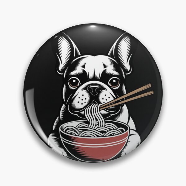 Item preview, Adorable Canine Slurping Ramen Bowl Art designed and sold by Tsugraf Designs.