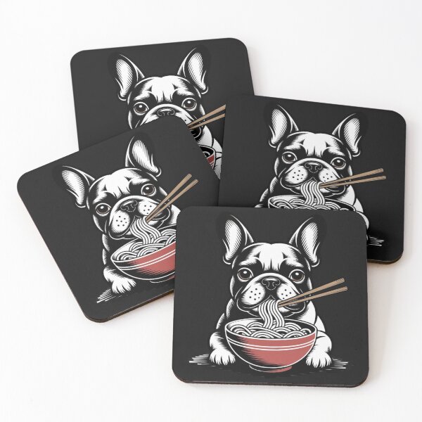 Item preview, Adorable Canine Slurping Ramen Bowl Art designed and sold by Tsugraf Designs.