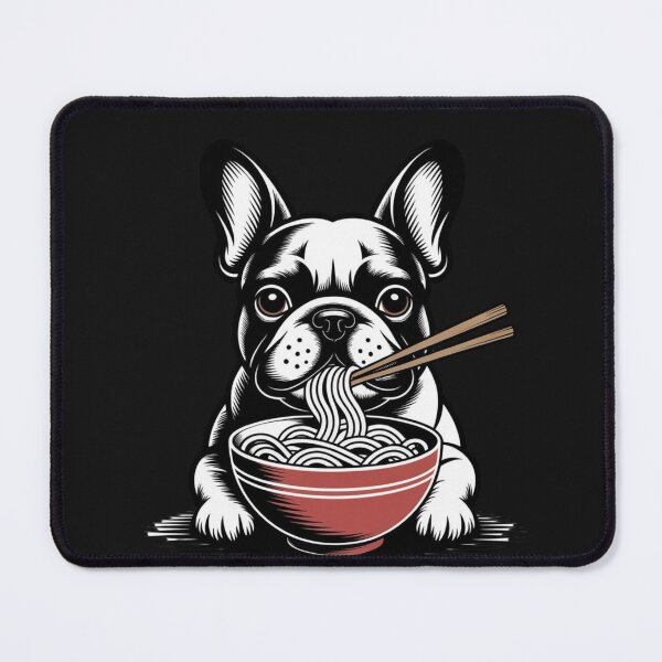 Item preview, Adorable Canine Slurping Ramen Bowl Art designed and sold by Tsugraf Designs.