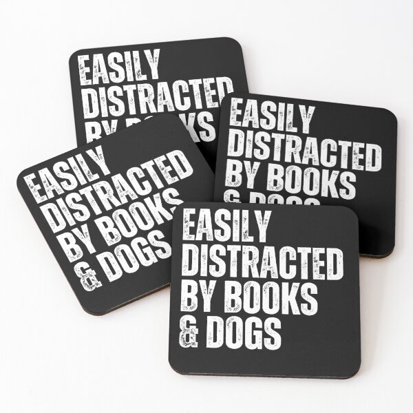 Item preview, Easily Distracted By Books & Dogs Bookworm Dog Lover Reader Pet Owner designed and sold by HumansStuck12.