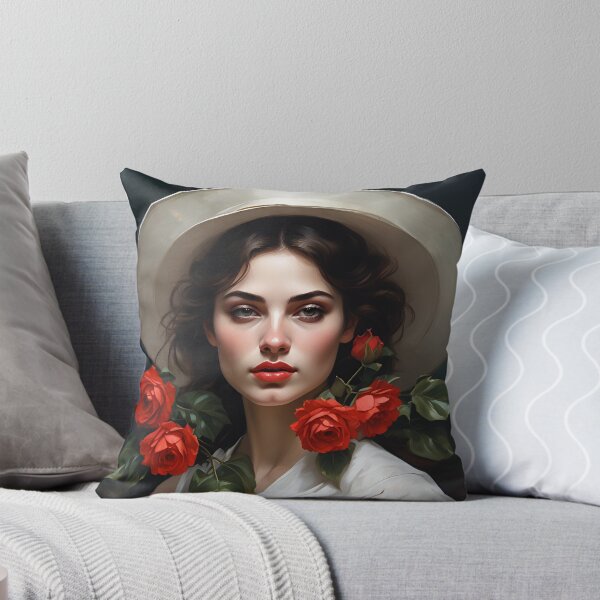 Item preview, Woman with flowers wall art print designed and sold by MK26Designs.