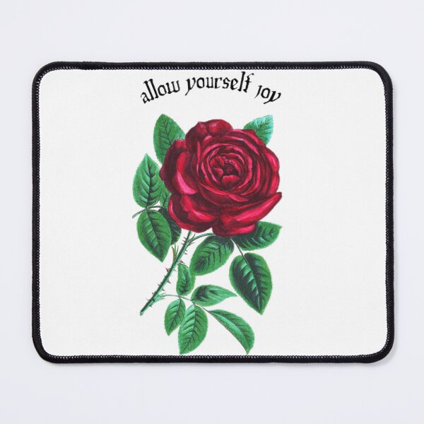 Item preview, Allow Yourself Joy Vintage Rose Sticker | Inspirational Floral Aesthetic Design designed and sold by PixelVibe Art.