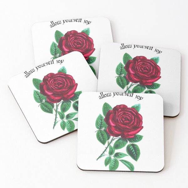 Item preview, Allow Yourself Joy Vintage Rose Sticker | Inspirational Floral Aesthetic Design designed and sold by PixelVibe Art.