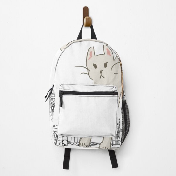Item preview, Cartoon Cat in London White Cat and Big Ben Great Gift for Cat Lover designed and sold by foryourbestself.