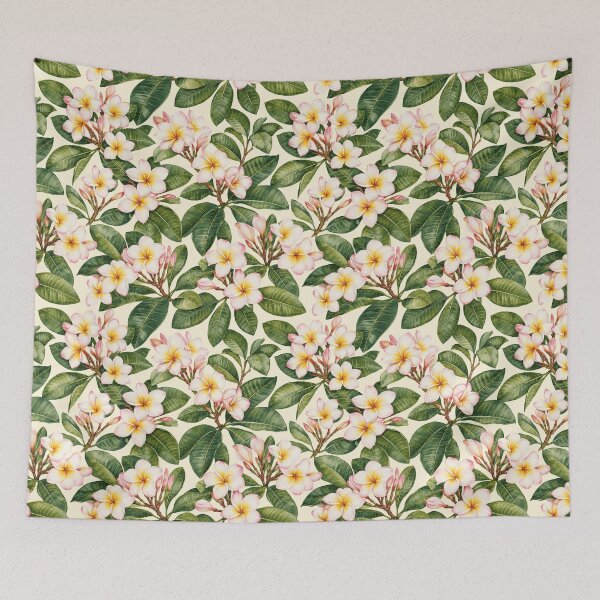 Item preview, Frangipani Plumeria Watercolor Tropical Seamless Pattern designed and sold by Inkworksbyshery.