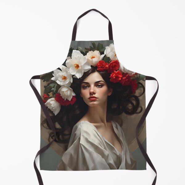 Item preview, Woman with flowers wall art print designed and sold by MK26Designs.