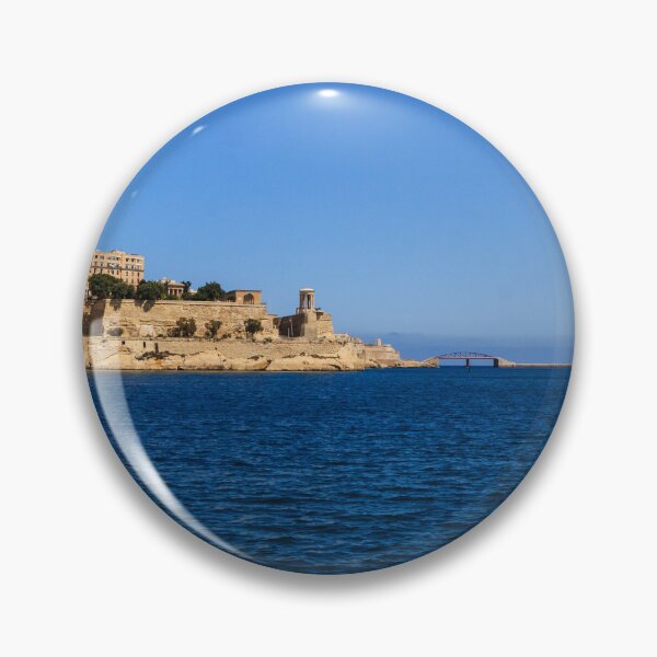 Item preview, Sunny Coastal City Harbor With Historic Fortifications Over Deep Blue Sea And Clear Sky designed and sold by Nmallia.