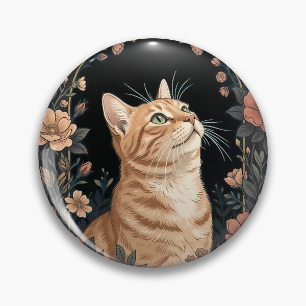 Item preview, Cat Moon Phases Floral Frame Cottagecore Art | Mystical Lunar Cat Illustration designed and sold by ZenAnimeWearz.