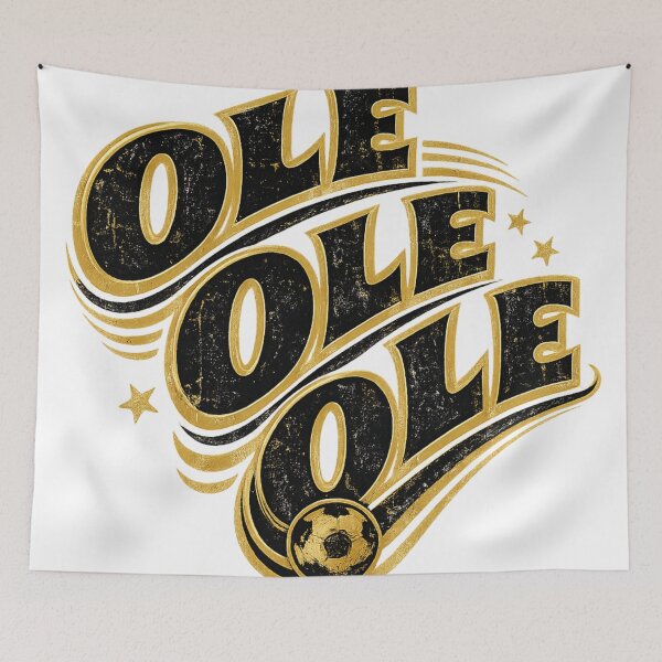 Item preview, Ole Ole Ole Gold Black Soccer Typography – Bold Football Celebration Chant Art | Soccer Fan Gift designed and sold by irfanshikh.