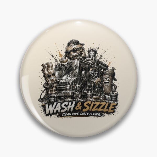 Item preview, Wash & Sizzle - Funny BBQ Food Truck Car Wash Crew designed and sold by BlackSector77.