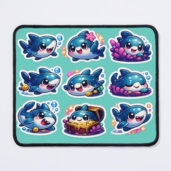 Item preview, Premium Kawaii Shark Sticker Sheet designed and sold by KrishAuraa.