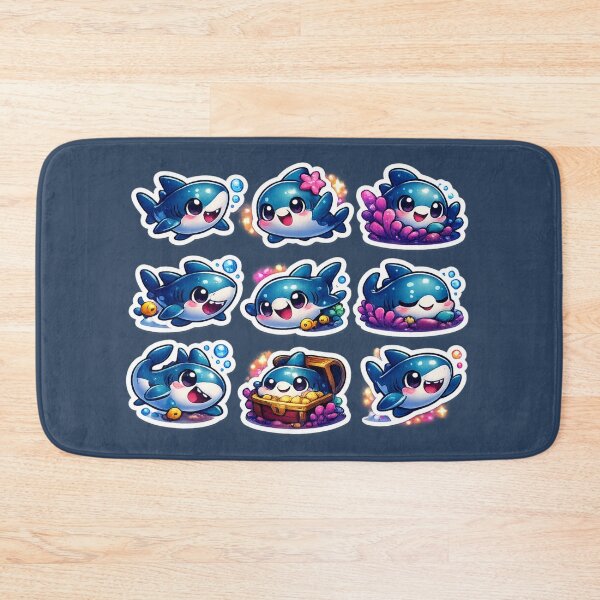 Item preview, Premium Kawaii Shark Sticker Sheet designed and sold by KrishAuraa.