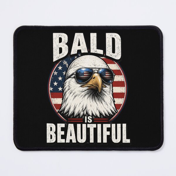 Item preview, Bald is Beautiful 4th of July USA Patriotic Funny Bald Eagle designed and sold by OlakunleOloroz.