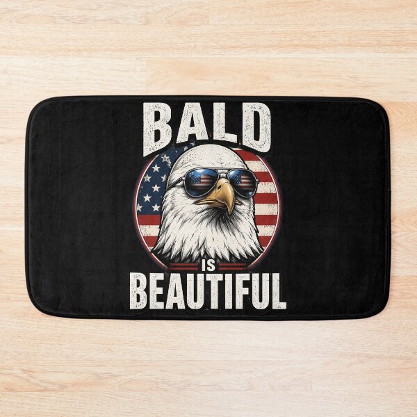 Item preview, Bald is Beautiful 4th of July USA Patriotic Funny Bald Eagle designed and sold by OlakunleOloroz.
