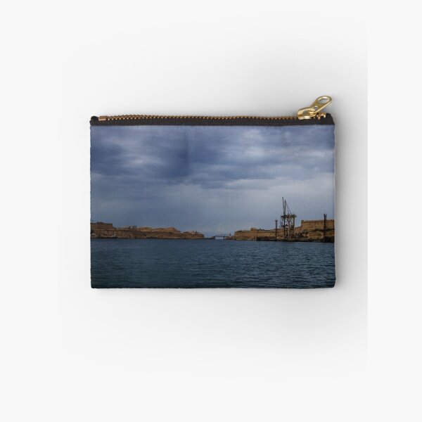 Item preview, Sunny Coastal City Harbor With Historic Fortifications Over Deep Blue Sea And Clear Sky designed and sold by Nmallia.