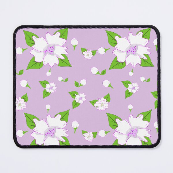 Item preview, White Jasmine Floral Seamless Pattern on Soft Lavender Background designed and sold by Ei-Ei.