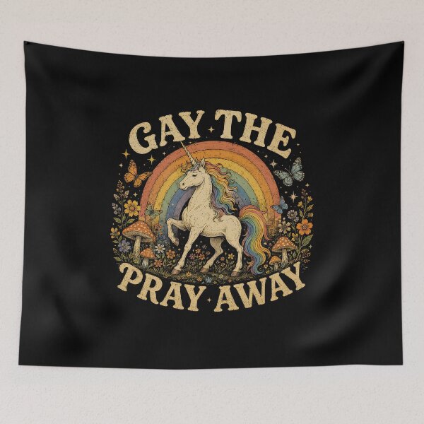 Item preview, Gay The Pray Away Retro Rainbow designed and sold by zoes-ink.