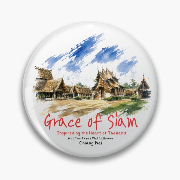 Item preview, Wat Ton Kwen Chiang Mai Lanna Temple Watercolor Art designed and sold by Beeform.