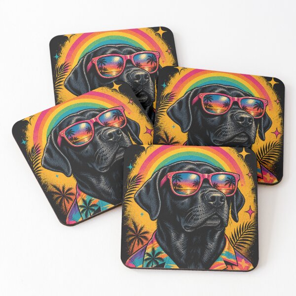 Item preview, Black Labrador Rainbow Summer Sunglasses Graphic designed and sold by PlanetPiperArt.