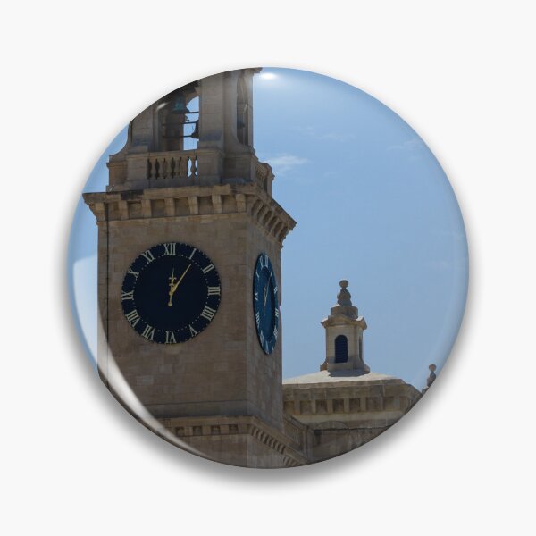 Item preview, Historic Stone Clock Tower And Bell Tower On A Clear Blue Sky Over A Classical Church Building designed and sold by Nmallia.