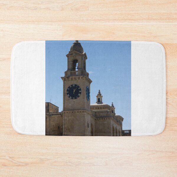 Item preview, Historic Stone Clock Tower And Bell Tower On A Clear Blue Sky Over A Classical Church Building designed and sold by Nmallia.