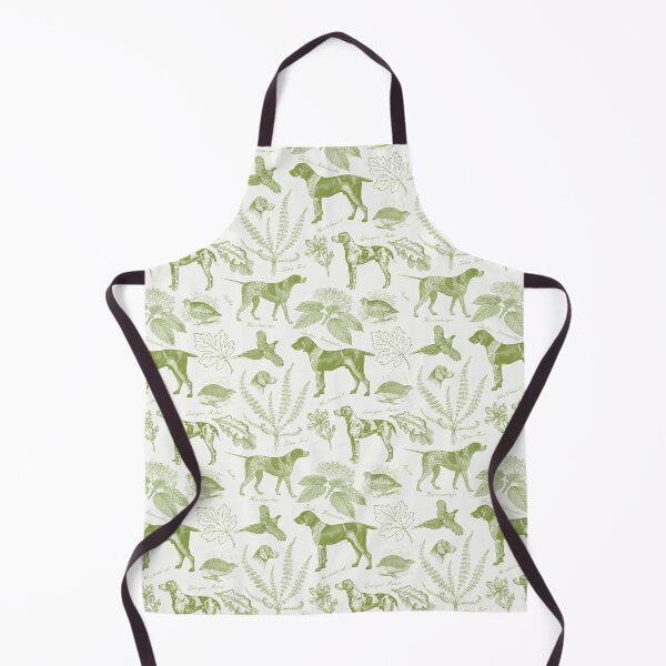 Item preview, German Pointer with Birds and Forest Plants Cottagecore Toile Pattern - Green designed and sold by CanisArt.