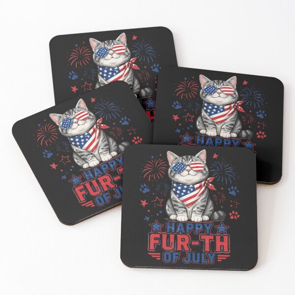 Item preview, Funny Cat 4th of July Happy Fourth of July designed and sold by OlakunleOloroz.