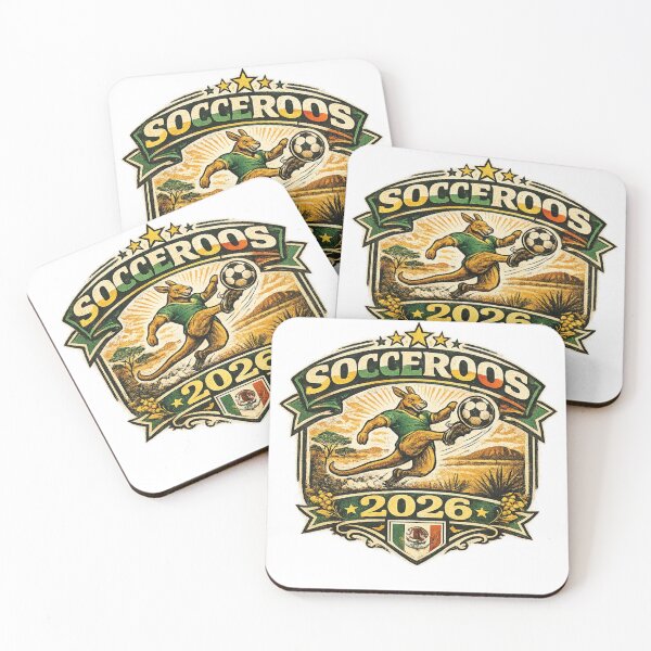 Item preview, Socceroos 2026 Kangaroo Kicking Soccer Ball Australian Football Art | Australia Soccer Fan Gift designed and sold by irfanshikh.