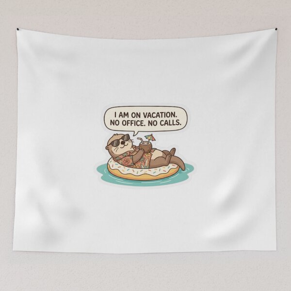 Item preview, Out of Office Otter - Funny Vacation Sticker ! I Am On Vacation Otter - Cute No Work Hawaiian Shirt Graphic ! Vacation Mode Otter - No Office No Calls designed and sold by Ulikedigital14.