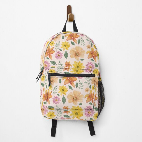 Item preview, Watercolor Summer Flower Pattern | Orange Yellow Pink Lush Seamless Botanical designed and sold by Dino-Lune.