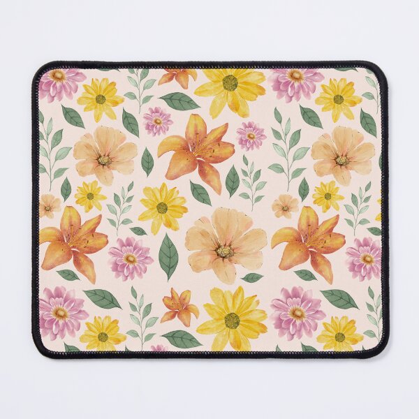 Item preview, Watercolor Summer Flower Pattern | Orange Yellow Pink Lush Seamless Botanical designed and sold by Dino-Lune.
