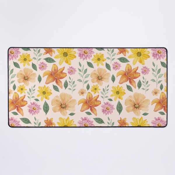 Item preview, Watercolor Summer Flower Pattern | Orange Yellow Pink Lush Seamless Botanical designed and sold by Dino-Lune.