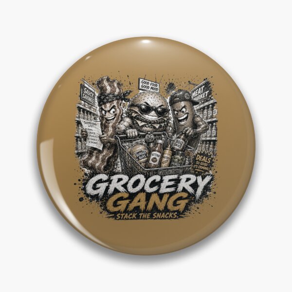 Item preview, Grocery Gang - Stack the Snacks BBQ Shopping Crew designed and sold by BlackSector77.