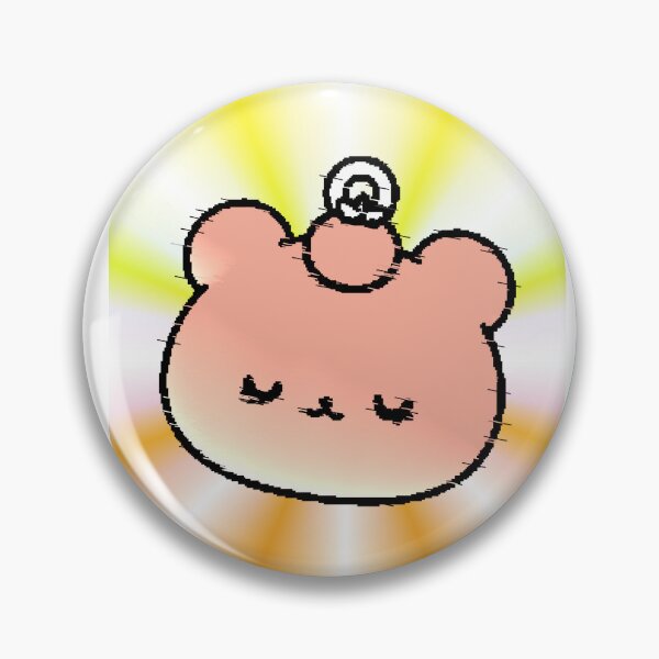 Item preview, Kawaii Bear Glitch Charm Pink Closed Eyes designed and sold by AstronautMerch.