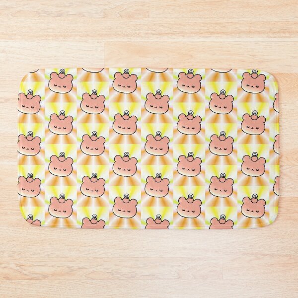 Item preview, Kawaii Bear Glitch Charm Pink Closed Eyes designed and sold by AstronautMerch.