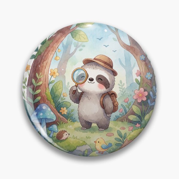 Item preview, Treasure Hunter Sloth | Cute Fantasy Forest Explorer designed and sold by AillustriaAK.