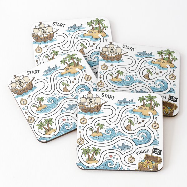 Item preview, Pirate Treasure Hunt Interactive Finger Maze Design designed and sold by BlackRockDesert.