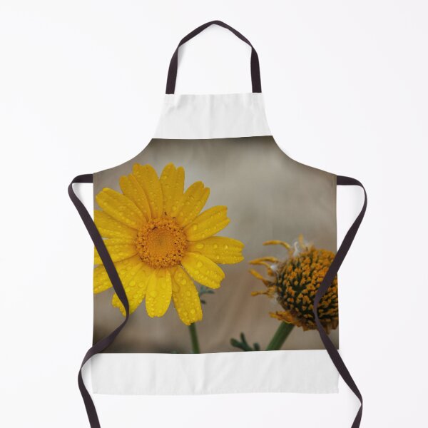 Item preview, Yellow Daisy With Water Droplets Close-Up, Macro Flower Beside a Withered Bloom designed and sold by Nmallia.