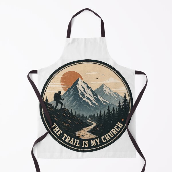 Item preview, The Trail Is My Church – Vintage Hiking Mountain Badge designed and sold by LadySita.