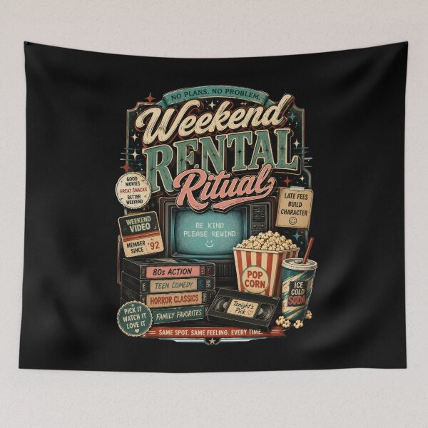 Item preview, Weekend Rental Ritual Retro VHS Movie Poster  designed and sold by Sketchlegacy.