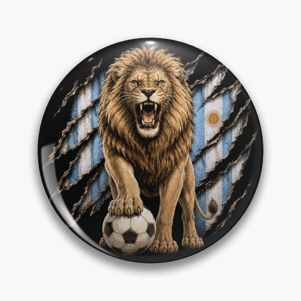 Item preview, Lion Soccer Legend Argentina Inspired Football Fan designed and sold by pixiedustpaint.