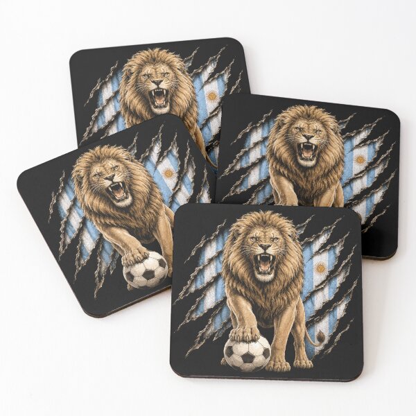 Item preview, Lion Soccer Legend Argentina Inspired Football Fan designed and sold by pixiedustpaint.