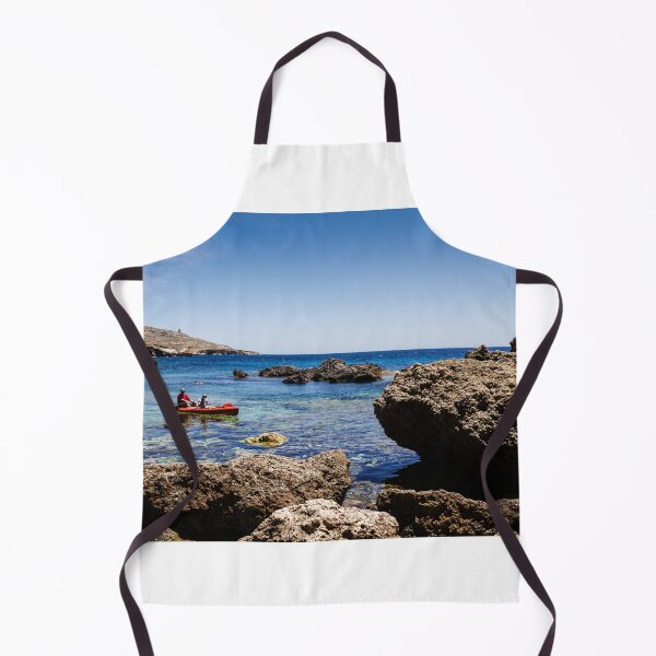 Item preview, Couple Kayaking in Clear Rocky Cove on Sunny Mediterranean Coast With Blue Sea and Sky designed and sold by Nmallia.